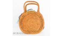 Rattan Handbag Moon Shape Filigree desaign handwoven